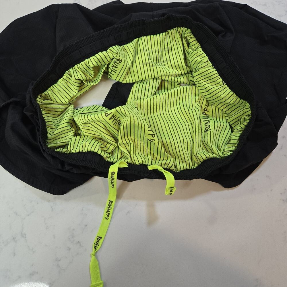 Brooks Running Shorts Womens‎ Black Neon Lined Athletic Running Shorts - Picture 3 of 10